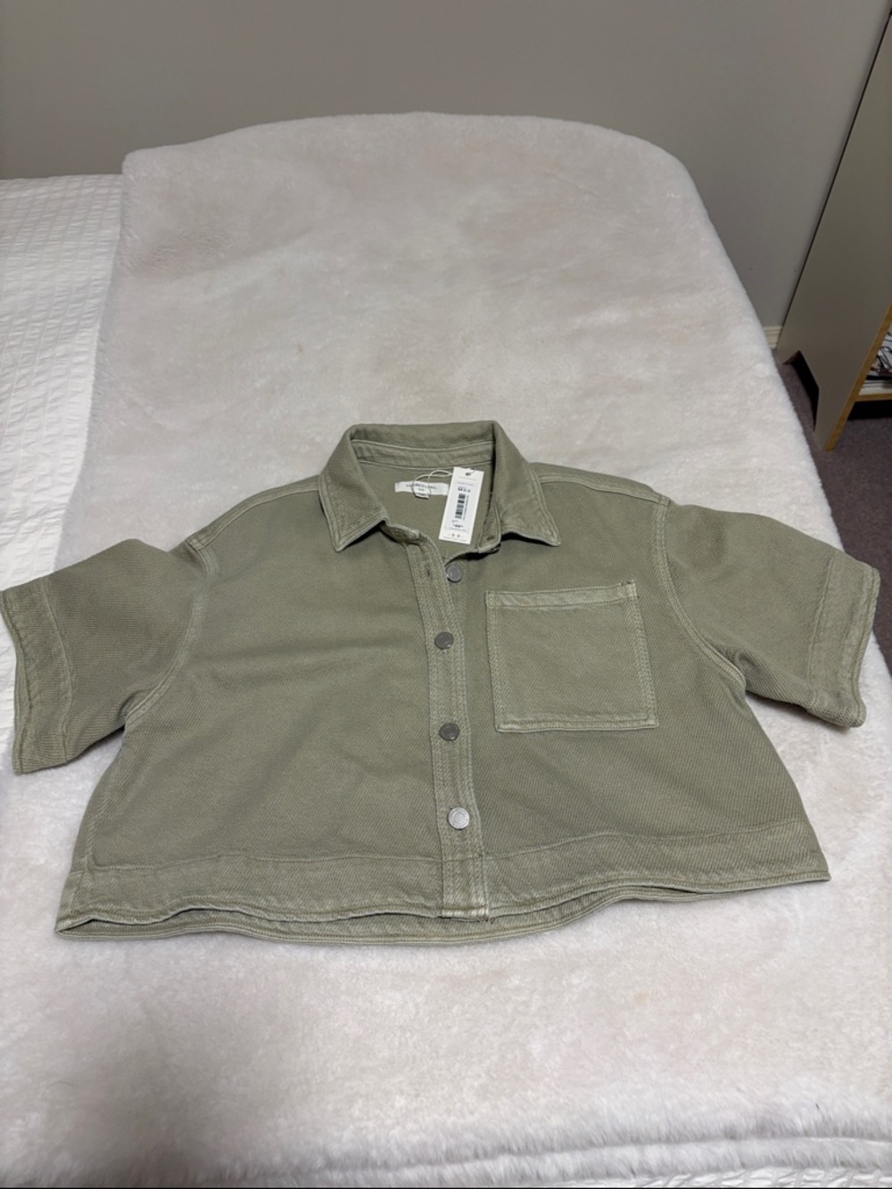 Habitual Short-Sleeve Button-Front Shirt Jacket